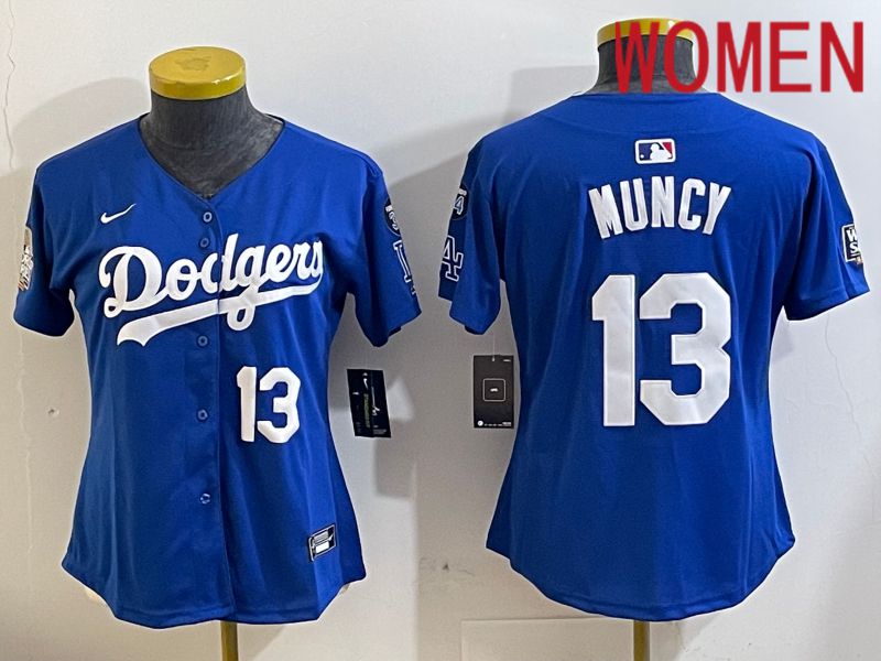 Women Los Angeles Dodgers #13 Muncy Blue Game 2024 Nike MLB Jersey style 11218->women mlb jersey->Women Jersey